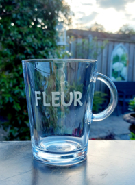 Theeglas (groot) met naam