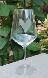Wijnglas met hart
