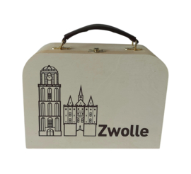 Houten koffertje Zwolle en naam