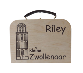 Houten koffertje Zwolle en naam