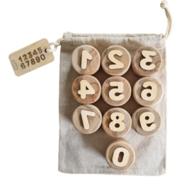 Houten stempel set Cijfers/Numbers