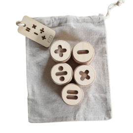 Houten stempel set Rekenen