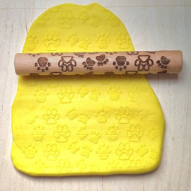 Houten roller smal Pootafdrukken