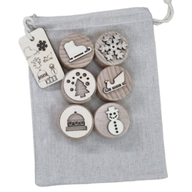 Houten stempel set Winter