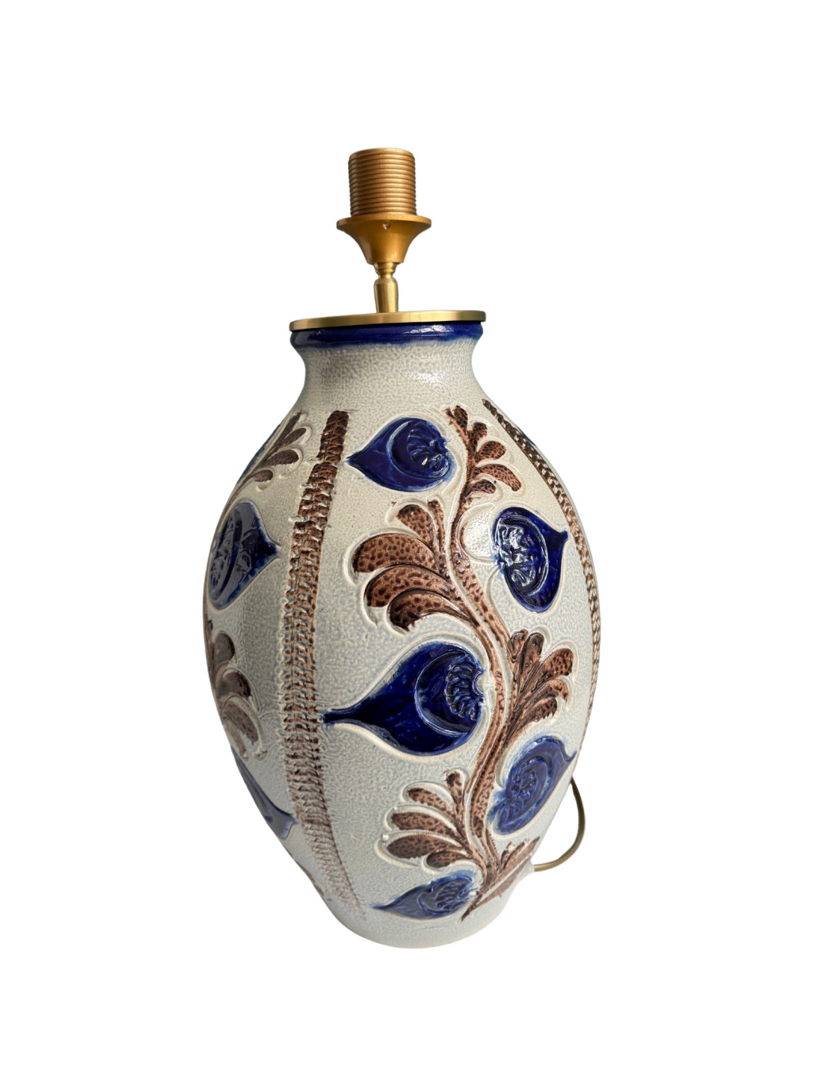 Retro lamp | West-Germany lamp blauwe bloemen