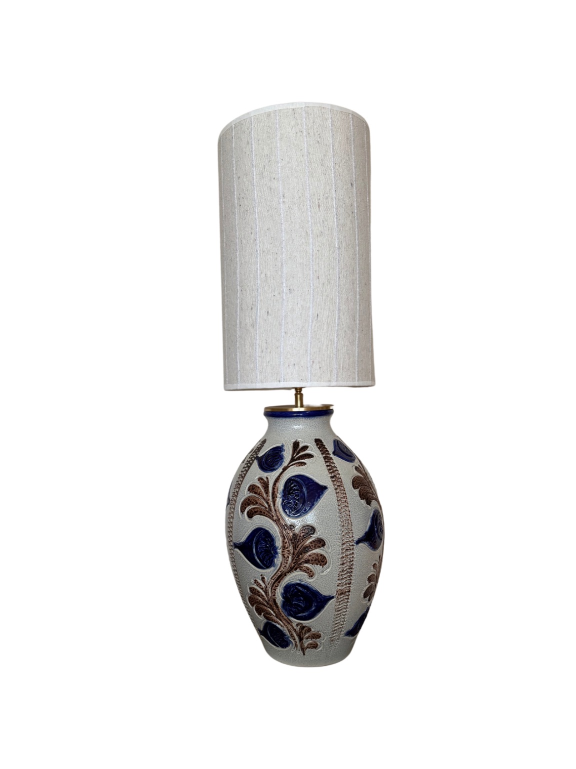 Retro lamp | West-Germany lamp blauwe bloemen