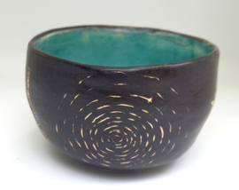 Chawan zebra en bloemen