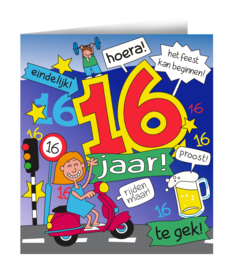 Wenskaart 16 jaar