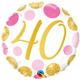 Folie Ballon Pink & Gold Dots - 40 (leeg)
