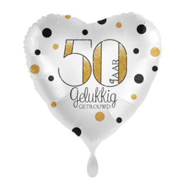 Folie Ballon 50 jaar gelukkig getrouwd (leeg)