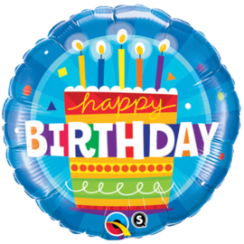 Folie ballon Happy Birthday Cake (leeg)