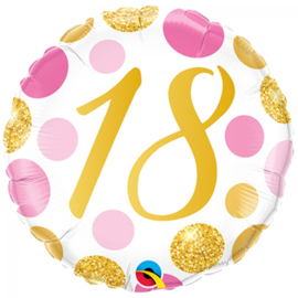 Folie Ballon Pink & Gold Dots - 18 (leeg)