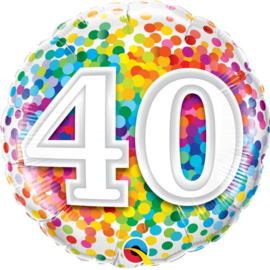 Folie ballon Rainbow Confetti - 40 (leeg)