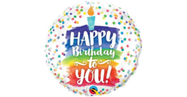 Folie ballon Happy Birthday To You Rainbow Cake (leeg)