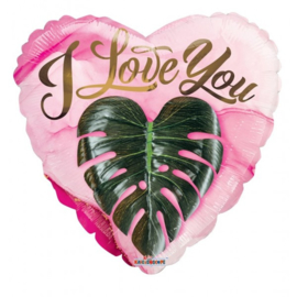 Folie Ballon I Love Heart Leaf (leeg)