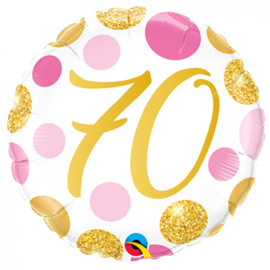 Folie Ballon Pink & Gold Dots - 70 (leeg)