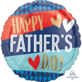 Folie Ballon Father's Day Stripes & Diamond (Leeg)