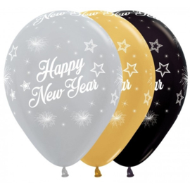 Latex ballonnen Happy New Year 6 stuks