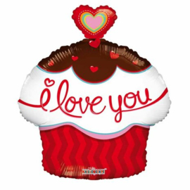 Folie Ballon I Love You Cupcake (leeg)