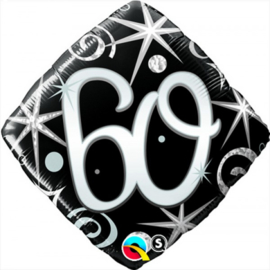 Folie ballon Square Elegant Sparkles & Swirls - 60 (leeg)