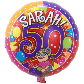 Folie ballon Sarah 50 jaar (leeg)
