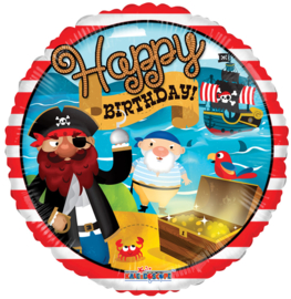 Folie Ballon Happy B-day Piraat (leeg)