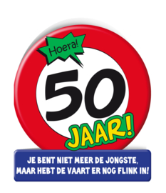 Wenskaart 50 jaar Verkeersbord