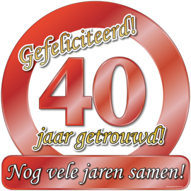 Huldebord 40 jaar getrouwd