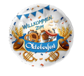 Folie Ballon Willkommen Zum Oktoberfest (leeg)