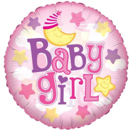 Folie ballon Baby Girl Moon (leeg)