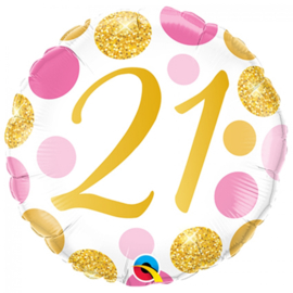 Folie Ballon Pink & Gold Dots - 21 (leeg)