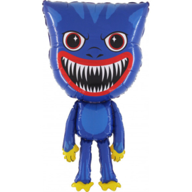 Folie Ballon Huggy Wuggy Monster blauw (leeg)