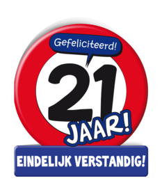 Wenskaart 21 jaar Verkeersbord