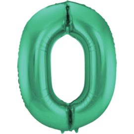 Folie Ballon Groen cijfer 0  (leeg)