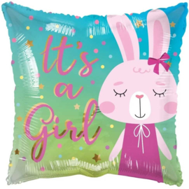 Folie Ballon It's a Girl Rabbit (leeg)