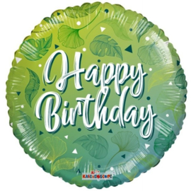 Folie Ballon Birthday Green Motifs (leeg)