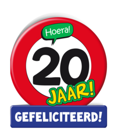 Wenskaart 20 jaar Verkeersbord