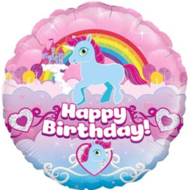 Folie ballon Birthday Rainbow Unicorn  (leeg)