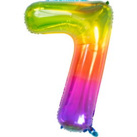 Folie Ballon Yummy Gummy Rainbow Cijfer 7 (leeg)