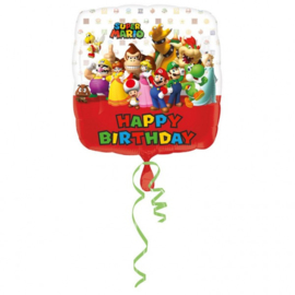 Folie ballon Super Mario Happy - Bday (leeg)