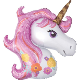 Folie ballon Unicorn / Eenhoorn Roze (leeg)