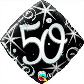 Folie ballon Square Elegant Sparkles & Swirls - 50 (leeg)