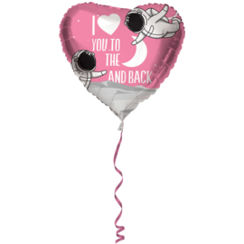 Folie Ballon I Love You to the moon and back (leeg)