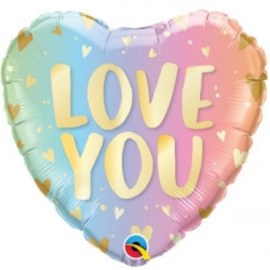 Folie Ballon Ombre & Hearts Love You (leeg)