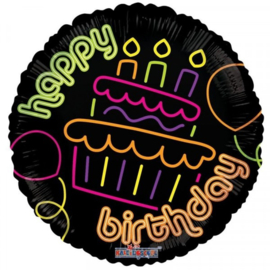 Folie ballon Birthday Neon Cupcake (leeg)