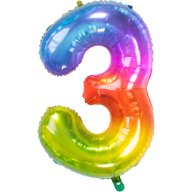 Folie Ballon Yummy Gummy Rainbow Cijfer 3 (leeg)