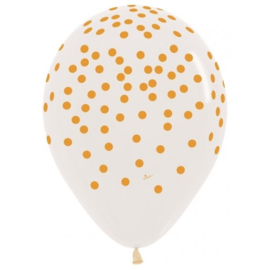 Latex Ballonnen Confetti Gold Clear