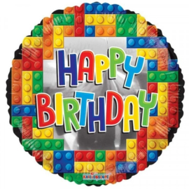 Folie Ballon Happy Birthday Lego (leeg)