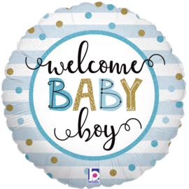 Folie Ballon Welcome Baby Boy (leeg)
