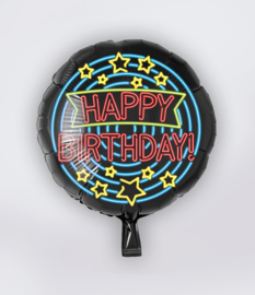 Folie ballon Happy Birthday Neon (leeg)